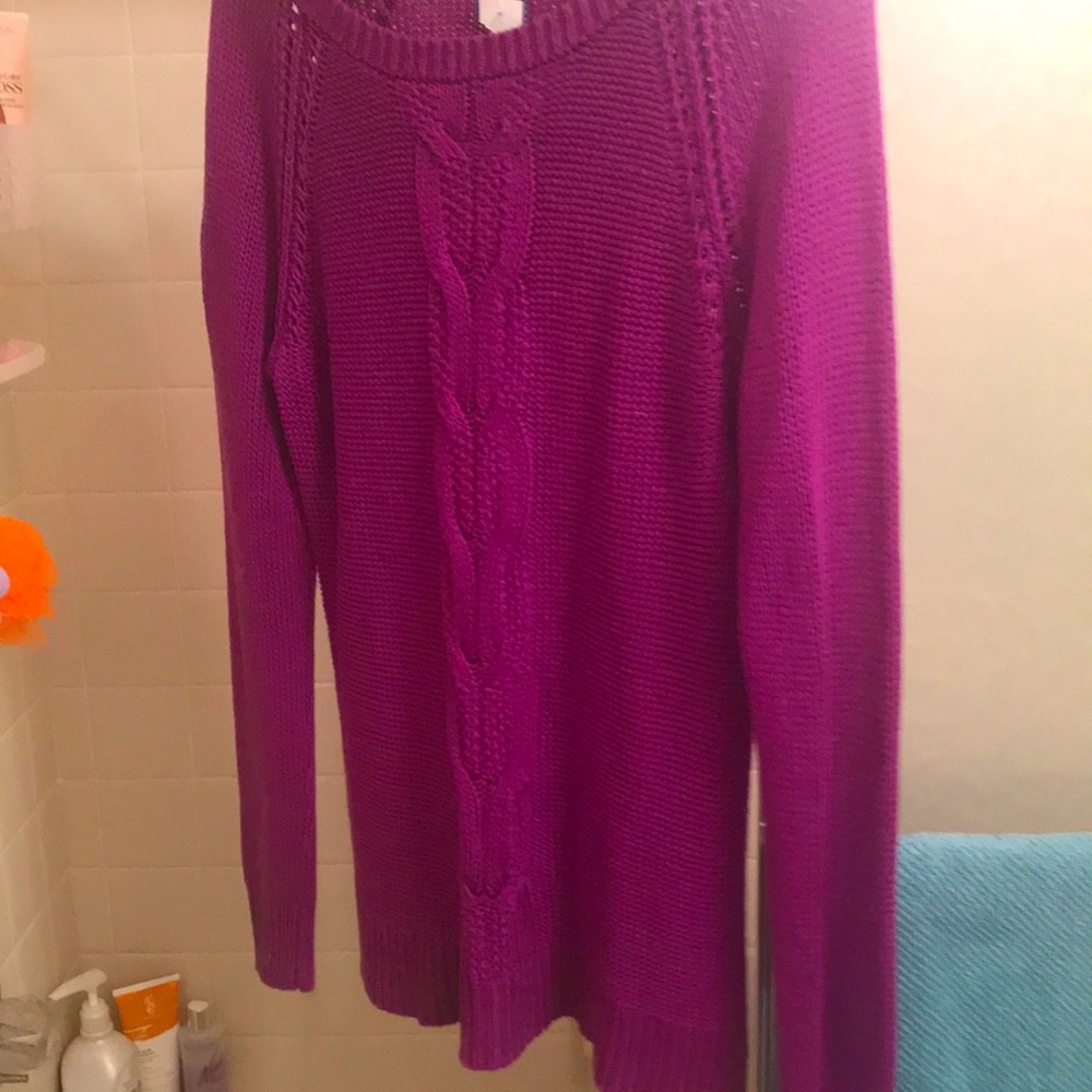 Pretty new purple cable sweater